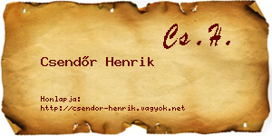 Csendőr Henrik névjegykártya